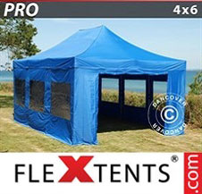 Pop up Canopy FleXtents PRO 4x6 m Blue, incl. 8 sidewalls