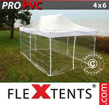 Pop up Canopy FleXtents PRO 4x6 m Clear, incl. 8 sidewalls