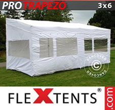 Pop up Canopy FleXtents PRO Trapezo 3x6m White, incl. 4 sidewalls