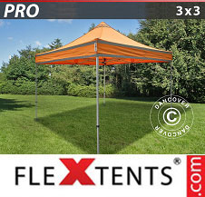 Pop up Canopy FleXtents PRO Work tent 3x3 m Orange Reflective