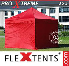 Pop up Canopy FleXtents Pro Xtreme 3x3 m Red, incl. 4 sidewalls