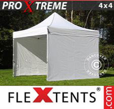 Pop up Canopy FleXtents Pro Xtreme 4x4 m White, incl. 4 sidewalls