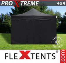 Pop up Canopy FleXtents Pro Xtreme 4x4 m Black, incl. 4 sidewalls