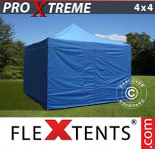 Pop up Canopy FleXtents Pro Xtreme 4x4 m Blue, incl. 4 sidewalls