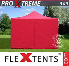 Pop up Canopy FleXtents Pro Xtreme 4x4 m Red, incl. 4 sidewalls