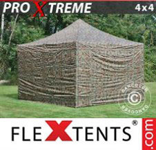 Pop up Canopy FleXtents Pro Xtreme 4x4 m Camouflage/Military, incl. 4 sidewalls