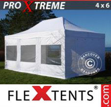 Pop up Canopy FleXtents Pro Xtreme 4x6 m White, incl. 8 sidewalls