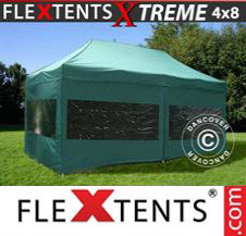 Pop up Canopy FleXtents Pro Xtreme 4x8 m Green, incl. 6 sidewalls