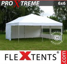 Pop up Canopy FleXtents Pro Xtreme 6x6 m White, incl. 8 sidewalls
