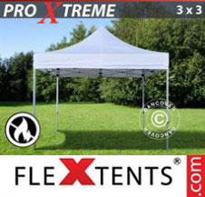 Pop up Canopy FleXtents Pro Xtreme 3x3 m White, Flame retardant