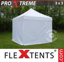 Pop up Canopy FleXtents Pro Xtreme 3x3 m White, incl. 4 sidewalls