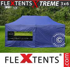 Pop up Canopy FleXtents Pro Xtreme 3x6 m Dark blue, incl. 6 sidewalls