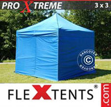 Pop up Canopy FleXtents Pro Xtreme 3x3 m Blue, incl. 4 sidewalls