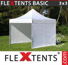 Pop up Canopy FleXtents Basic 3x3 m White, incl. 4 sidewalls