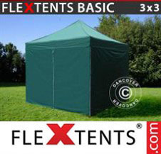 Pop up Canopy FleXtents Basic 3x3 m Green, incl. 4 sidewalls