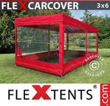 Pop up Canopy FleXtents Basic Carcover, 3x6 m, Red
