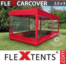 Pop up Canopy FleXtents Basic Carcover, 2,5x5 m, Red