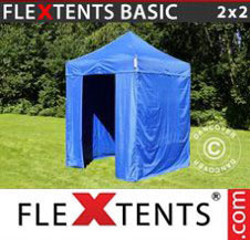 Pop up Canopy FleXtents Basic 2x2 m Blue, incl. 4 sidewalls
