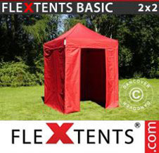 Pop up Canopy FleXtents Basic 2x2 m Red, incl. 4 sidewalls