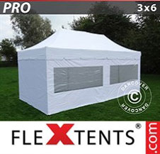 Pop up Canopy FleXtents PRO "Peaked" 3x6 m White, incl. 6 sidewalls