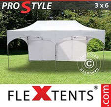 Pop up Canopy FleXtents PRO "Arched" 3x6 m White, incl. 6 sidewalls