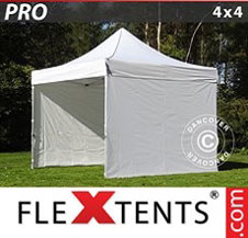 Pop up Canopy FleXtents PRO 4x4 m White, incl. 4 sidewalls