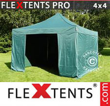 Pop up Canopy FleXtents PRO 4x4 m Green, incl. 4 sidewalls