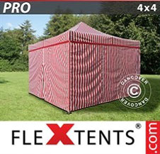 Pop up Canopy FleXtents PRO 4x4 m striped, incl. 4 sidewalls