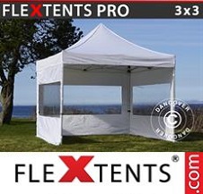 Pop up Canopy FleXtents PRO 3x3 m White, incl. 4 sidewalls