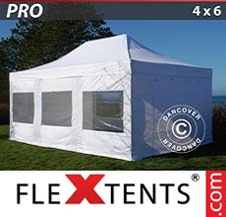 Pop up Canopy FleXtents PRO 4x6 m White, incl. 8 sidewalls
