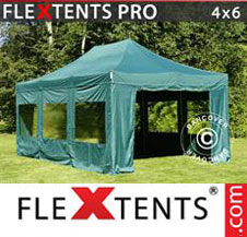 Pop up Canopy FleXtents PRO 4x6 m Green, incl. 8 sidewalls
