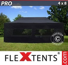 Pop up Canopy FleXtents PRO 4x8 m Black, incl. 6 sidewalls