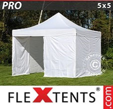 Pop up Canopy FleXtents PRO 5x5 m White, incl. 4 sidewalls