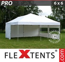 Pop up Canopy FleXtents PRO 6x6 m White, incl. 8 sidewalls