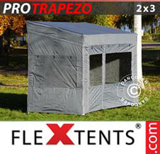 Pop up Canopy FleXtents PRO Trapezo 2x3m Grey, incl. 4 sidewalls