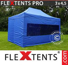 Pop up Canopy FleXtents PRO 3x4.5 m Blue, incl. 4 sidewalls