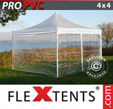 Pop up Canopy FleXtents PRO 4x4 m Clear, incl. 4 sidewalls