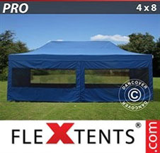 Pop up Canopy FleXtents PRO 4x8 m Blue, incl. 6 sidewalls