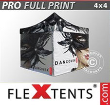 Pop up Canopy FleXtents PRO with full digital print, 4x4 m, incl. 4 sidewalls
