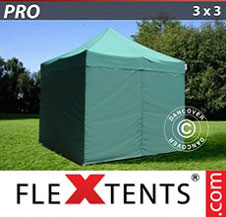 Pop up Canopy FleXtents PRO 3x3 m Green, incl. 4 sidewalls