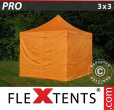 Pop up Canopy FleXtents PRO 3x3 m Orange, incl. 4 sidewalls