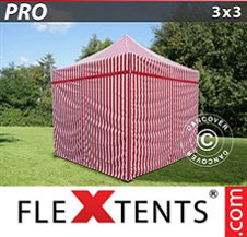 Pop up Canopy FleXtents PRO 3x3 m striped, incl. 4 sidewalls