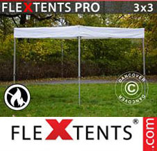 Pop up Canopy FleXtents PRO Exhibition 3x3 m White, Flame Retardant