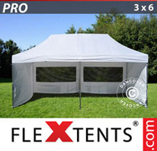 Pop up Canopy FleXtents PRO 3x6 m White, incl. 6 sidewalls