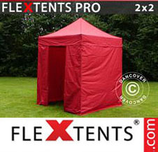 Pop up Canopy FleXtents PRO 2x2 m Red, incl. 4 sidewalls