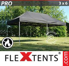 Pop up Canopy FleXtents PRO 3x6 m Black, Flame retardant