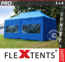 Pop up Canopy FleXtents PRO 3x6 m Blue, incl. 6 sidewalls