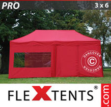 Pop up Canopy FleXtents PRO 3x6 m Red, incl. 6 sidewalls