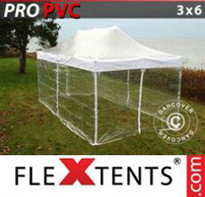 Pop up Canopy FleXtents PRO 3x6 m Clear, incl. 6 sidewalls