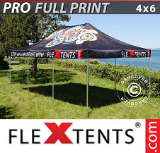 Pop up Canopies FleXtents PRO with full digital print 4x6 m